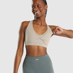 Whitney Simmons Mesh sports bra in MINK